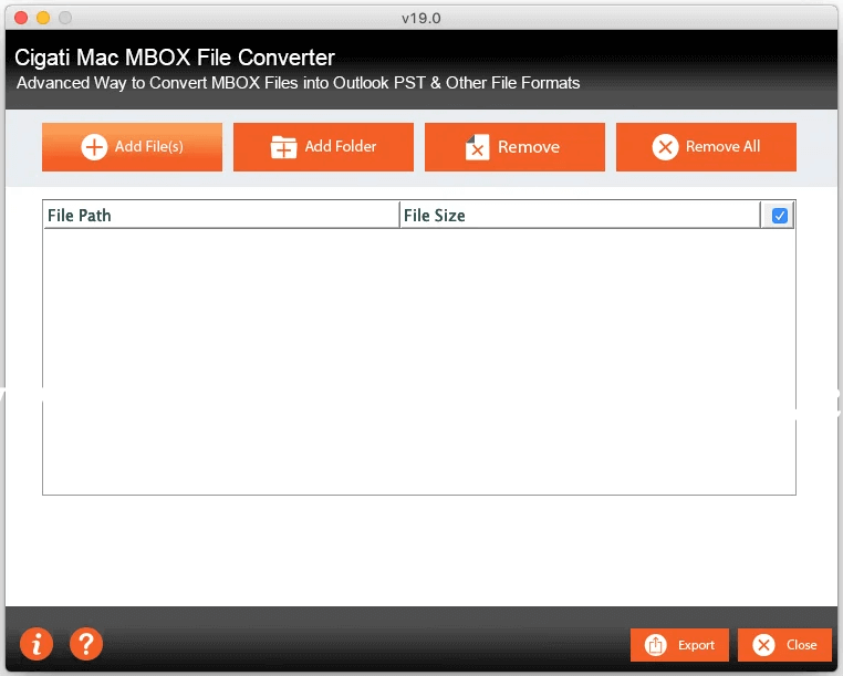 Cigati Mac MBOX Converter Screenshots